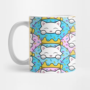 Happy kitten and dougnut pattern Mug